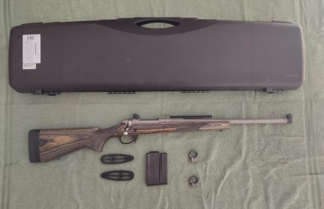 Vendo Ruger Scout en calibre .308WIN, con un cargador metálico original Ruger de 10 cartuchos de capacidad, 120