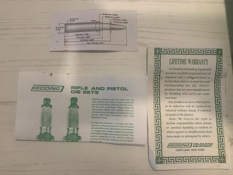 DIE SET FULL LENGTH 7X57mm Mauser y 50 vainas LAPUA del mismo calibre (1 disparo). 

 100 euros envío 02
