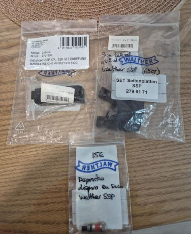  Vendo contrapesos nuevos para Walther SSP.
Un contrapeso basculante y contrapeso laterales.Regalo un 01