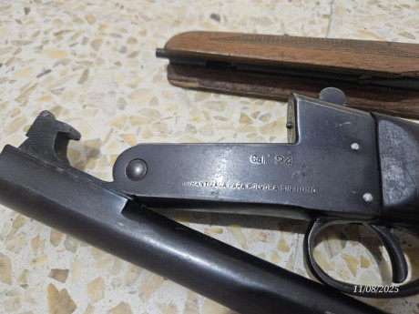 Preciosa escopeta monotiro, calibre 24, marca Norica. Cañon de 71 cms de longitud, con 112 cms de longitud 01