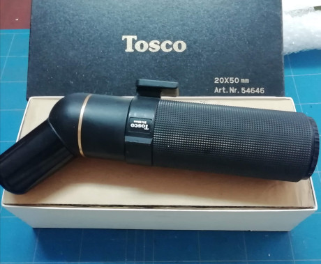 VENDO telescopio japonés marca TOSCO, calidad semejante a Kowa, 20x50 mm. Ocular a 45º, rotativo.
Sello 02