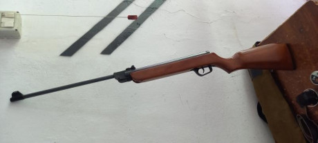 Un compañero vende esta carabina Gamo (De las de antes) todo acero y madera,calibre 4,5
Con un visorcete 02