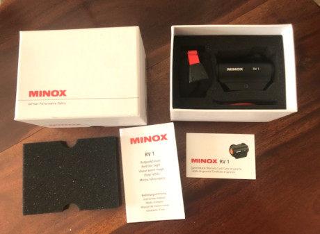 Se ofrecen dos puntos rojos nuevos :
MINOX RV1 por  175€ portes incluidos 
VIRTEX STRIKEFIRE II   140€ 00