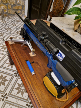 Buenas, vendo equipo para mini f-class mira Mueller 8 32-44 con anillas y nivel 350€, Torre RHart multiregulable 01