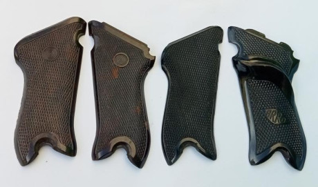 Se vende un cargador Mec Gar de 9 mm nuevo y sin usar, y dos pares de cachas para pistolas Luger P08. 00