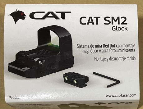 Sistema de mira Red Dot compacta, de bajo perfil con montaje magnético y alza fotoluminiscente, para pistolas 01