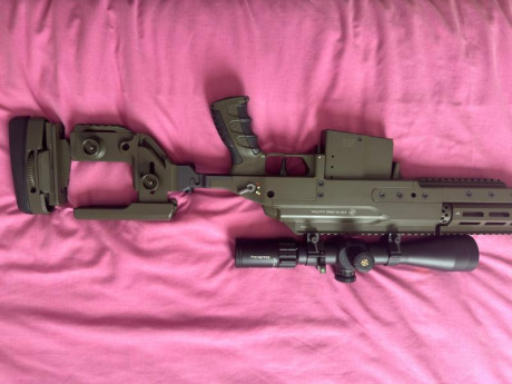 Hola 
Se vende rifle steyr ssg m1 de 308 y 338LM con su cañón y cierre y cargador...de cada calibre.
Estado 01