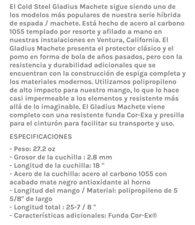 -Gladius romano de Cold Steel, semi afilado, especificaciones en fotos. 60€ envío no incluido, preferiblemente 32
