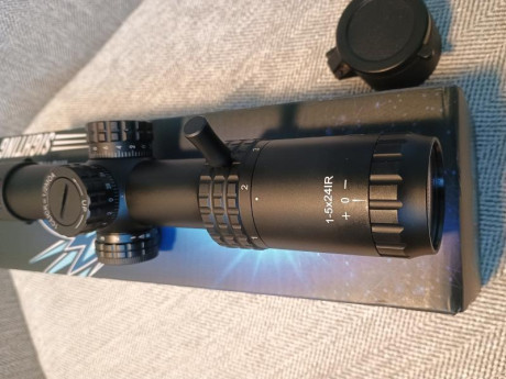 Visor táctico Bestsight, zoom variable 1-5, ajuste de 1/2 MOA por click. Torretas balísticas regulables, 00