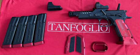 Tanfoglio Domina Xtreme calibre 38SA

Full xtreme:
- Visor C-more 6 moas
- Titan Hammer
- ⁠Fanel XL Toni 00