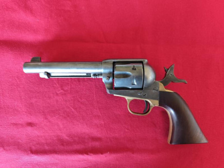 Hola,  revólver Cattleman Pietta 45 long colt, con funda de cuero, por 175 €. Guiado en F. 
También tengo 01