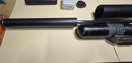 Vendo carabina PCP RAW HM1000x en calibre 5,5 mm con culata en madera laminada verde Camo.

Cañon Lothar 02