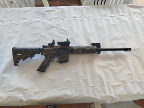 Vendo mi S&w camo 300Bk. Lo vendo por no usar , regalo funda táctica, punto rojo,alza y punto de mira, 130