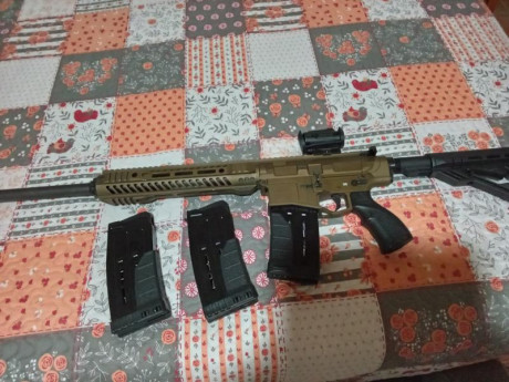 Buenas vendo escopeta UTAS XTR12 en color bronce con 3 cargadores con capacidad de 5 cartuchos 2 y uno 01