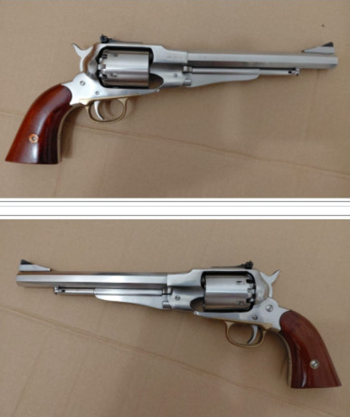 Vendo revolver UBERTI REMINGTON 1858 NEW MODEL TARGET INOX, con alza regulable de calibre 44., perfecto 00