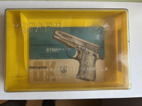 Estuche original más instrucciones pistola Star 9c  Star Bonifacio Echeverría SA Eibar- Spain 7 x 1,5 01