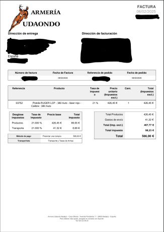 Se Vende preciosa pistola micro compacta, con factura de febrero de este año. No se ha disparado ni un 00