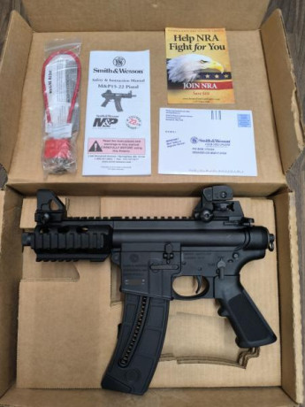 Modelo M&P15-22. Completamente nueva a estrenar. 
Es totalmente compatible con su prima mayor la carabina. 00