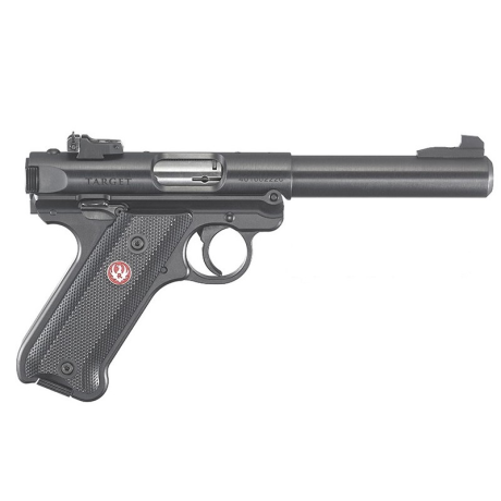 La Ruger Mark IV es una popular pistola semiautomática de percusión anular calibre .22 LR. Es una opción 00