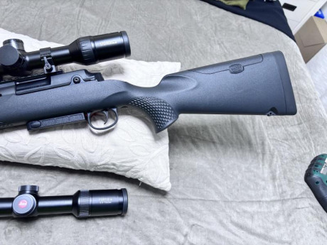 Rectilíneo Mauser M25 calibre 308w cañón con rosca, base Innomount de carril picatinny y visor Leica Fortis 11