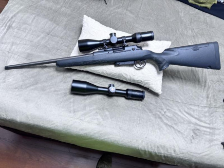 Rectilíneo Mauser M25 calibre 308w cañón con rosca, base Innomount de carril picatinny y visor Leica Fortis 10