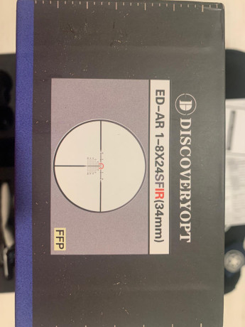 Visor DISCOVERYOPT ED-AR 1-8X24SFIR FFP-MRAD LPVO Diámetro: 34 mm. 
Sin estrenar. 
Se compró para un proyecto 00