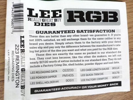 Vendo 223 remington reloading dies set

45€ envio incluido 00