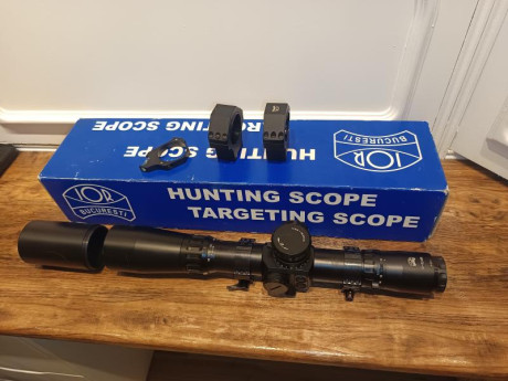 Vendo visor IOR VALDADA TERMINATOR 12-52x56, con anillas IOR de 20moas y regalo otras anillas sin inclinación 02