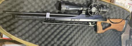 Cambio Steyr lg110 hunting con dos cañones del 4,5mm por bullpup:
Airmaks Caimán X en 5,5mm
KalibrGun 00