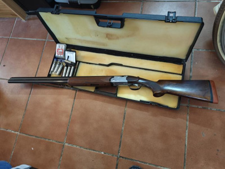 Vendo escopeta Beretta 682 trap selectora y con 11 brileys 75 cm de cañon. Me llamo Pedro y mi telefono 00