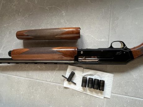 Hola muy buenas, estoy buscando una escopeta de caza semiautomática del calibre 12, con chokes intercambiables 10