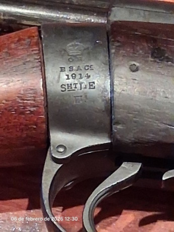Hola a todos

Vendo fusil Lee Enfield fechado en 1914, calibre 0.303 Britissh, guiado en D.
El arma está 01