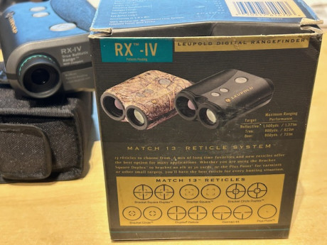 Medidor láser digital Leupold RX-IV 1500 yardas, 8x, 340 gramos, solo usado una vez. Impecable. 13 retículas, 00