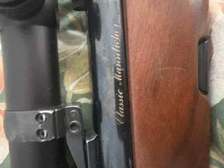Fantástico rifle Mannlicher 
Modelo Classic Stutzen 
Calibre 270 winchester 
Mira Kahles Helia Cbx 3-12x56 12