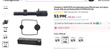 Buenas muchachada, no soy de visores, disfruto más tirando a miras abiertas, pero para variar he pensado 70