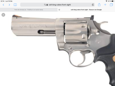 Busco punto de mira para revolver colt King Cobra por rotura del original.
Es el modelo sujeto por un 00