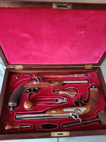 Buenas tardes.

Vendo dos preciosas pistolas de duelo, F. Rochatte Paris cal 45. Del fabricante AMR.

La 12
