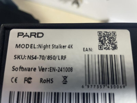 Vendo visor nocturno PARD NIGHT STALKER 4K 70LRF, medidor de distancia programa balístico e IR 850. Muy 00