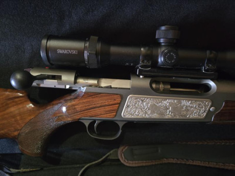 Buenas.
Vacio armero y pongo a la venta varias armas;
- STEYR MANNLICHER luxus 30-06. Gatillo pelo francés, 11