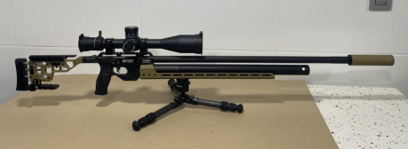 Carabina Katran NX HP Olive calibre 5,5 con visor Element titán 5-25x56 FFP y anillas, ademas tiene los 01