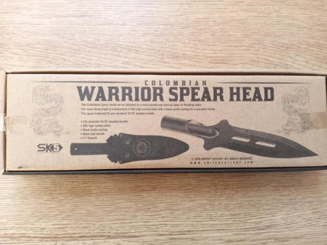 Vendo Lanza United con empuñadura hueca para acoplar un astil de madera. Doble filo. Incluye funda protectora 11