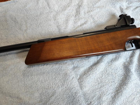 En buen estado, disparando balun de 0,48 g a +_ 180 m/s, unos 7.76 julios.

Tene marcas de uso leves en 00