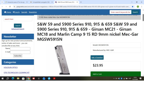 Buenas , compro cargadores de pistola Smith wesson target champion del 9 mm de 15 o 20 rondas 
Como las 30