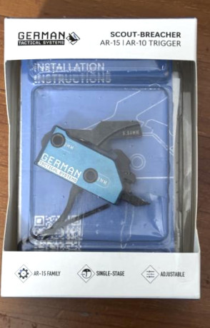 Se ofrece un kit de disparo Germán Tactical Systems de 3,5 Libras, 1.600 gramos de presión. El gatillo 00