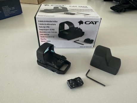 VENDIDO sistema punto rojo CAT SM2 para Glock, es el conjunto completo, base magnética con alza y punto 02