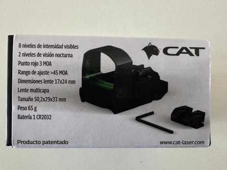 VENDIDO sistema punto rojo CAT SM2 para Glock, es el conjunto completo, base magnética con alza y punto 11