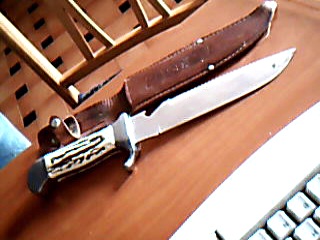 Pues eso, tengo un cuchillo de 18cm de hoja, 16cm de filo liso y en el otro lado tiene una ligera sierra, 01