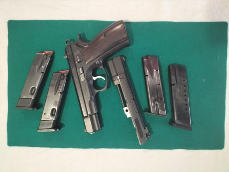 Vendo CZ 75B, con kit del 22.
Solo utilizada en precisión. 
1500 disparos aprox con 22, y unos 600 aprox 01