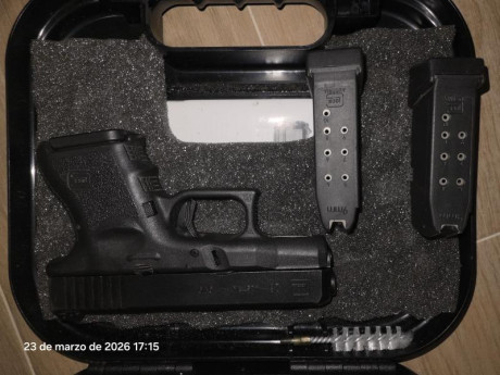 Buenas
Se vende Glock 26 3ª Gen,
9mm pb
2 cargadores de 12 y 1 cargador de 10
Guiada en A
Muelle de corredera 00