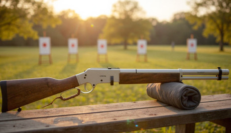 Estoy interesado en una carabina PCP con palanca abajo estilo winchester en madera. A poder ser del calibre 21